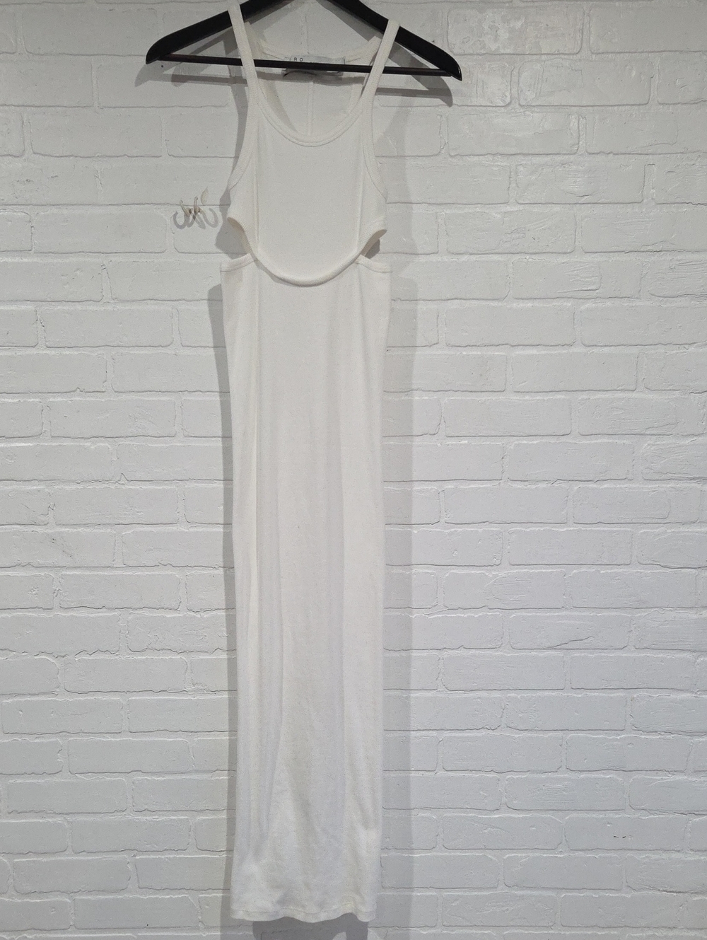 IRO White Cutout Ribbed Tank Maxi Dress